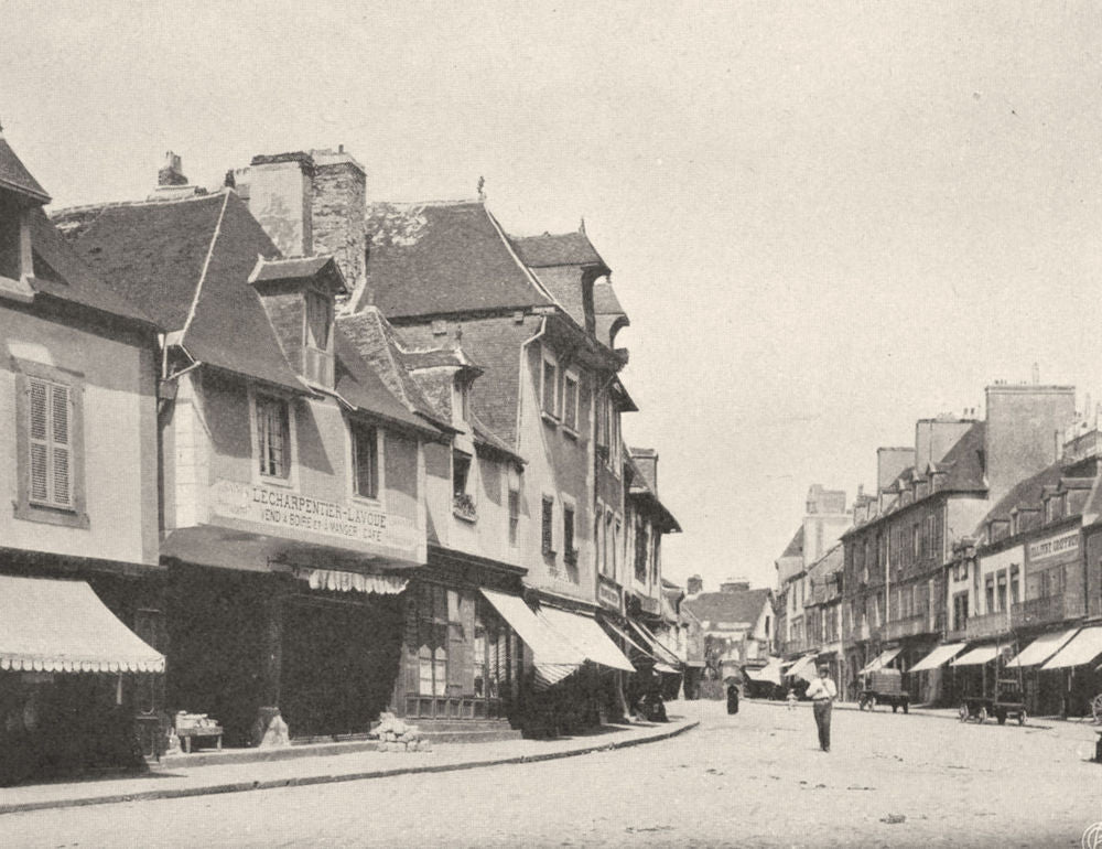 ILLE-ET-VILAINE. La Grande- Rue. à Dol. SMALL. 1902 old antique print picture